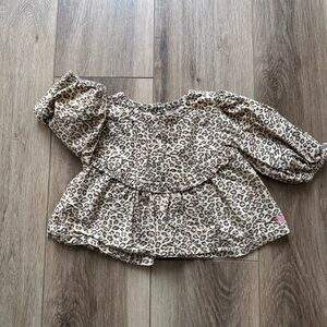 Pink Chicken Leopard Print Kids Top 18/24m